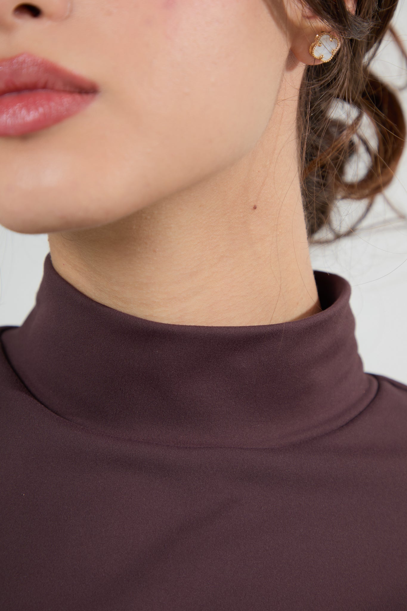 Brown High Neck Base Top