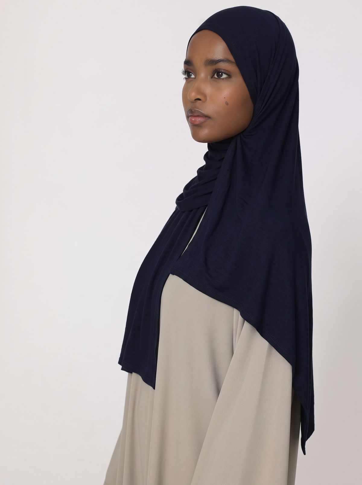 Navy Cotton Jersey Hijab