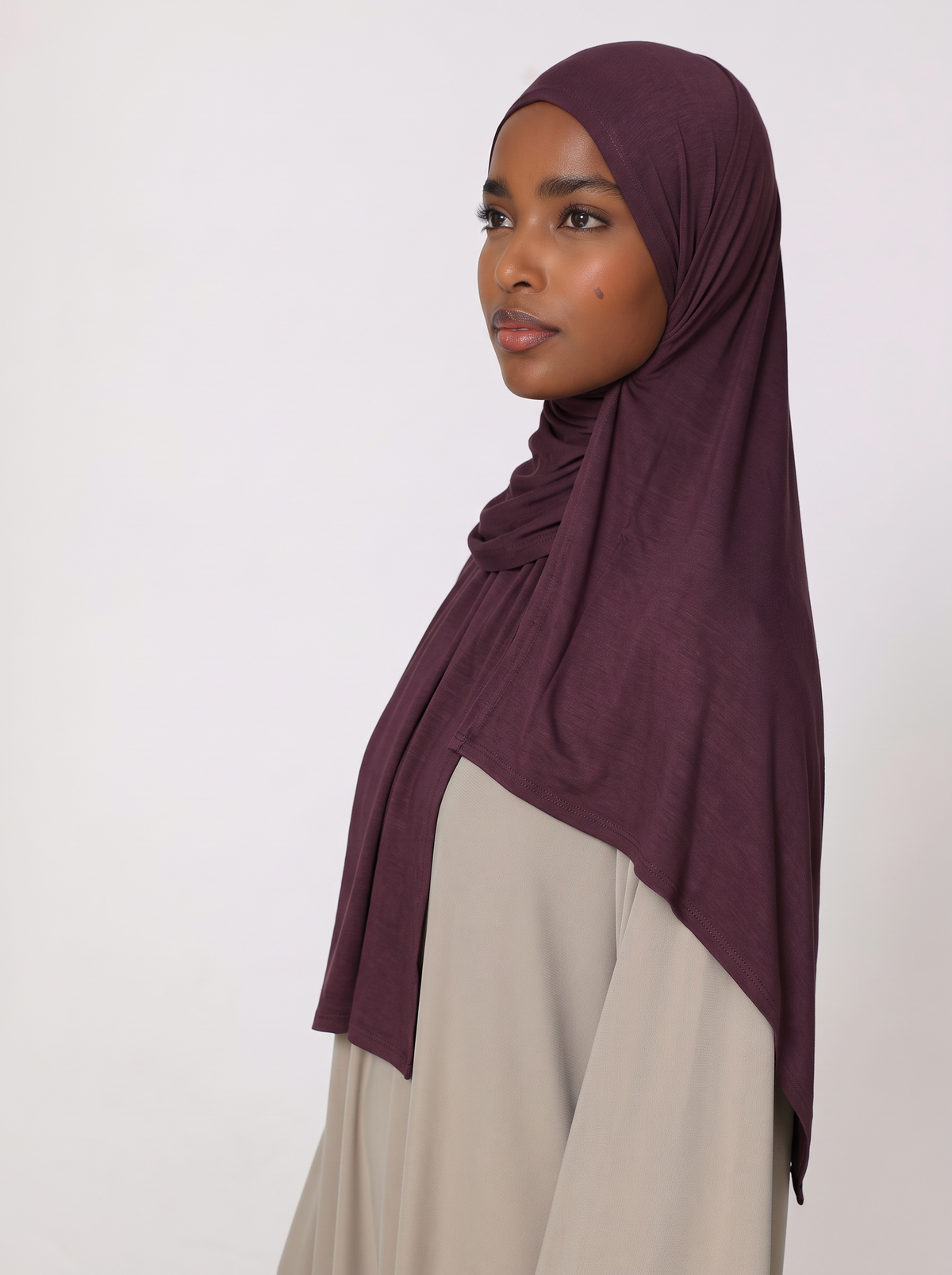 Plum Cotton Jersey Hijab