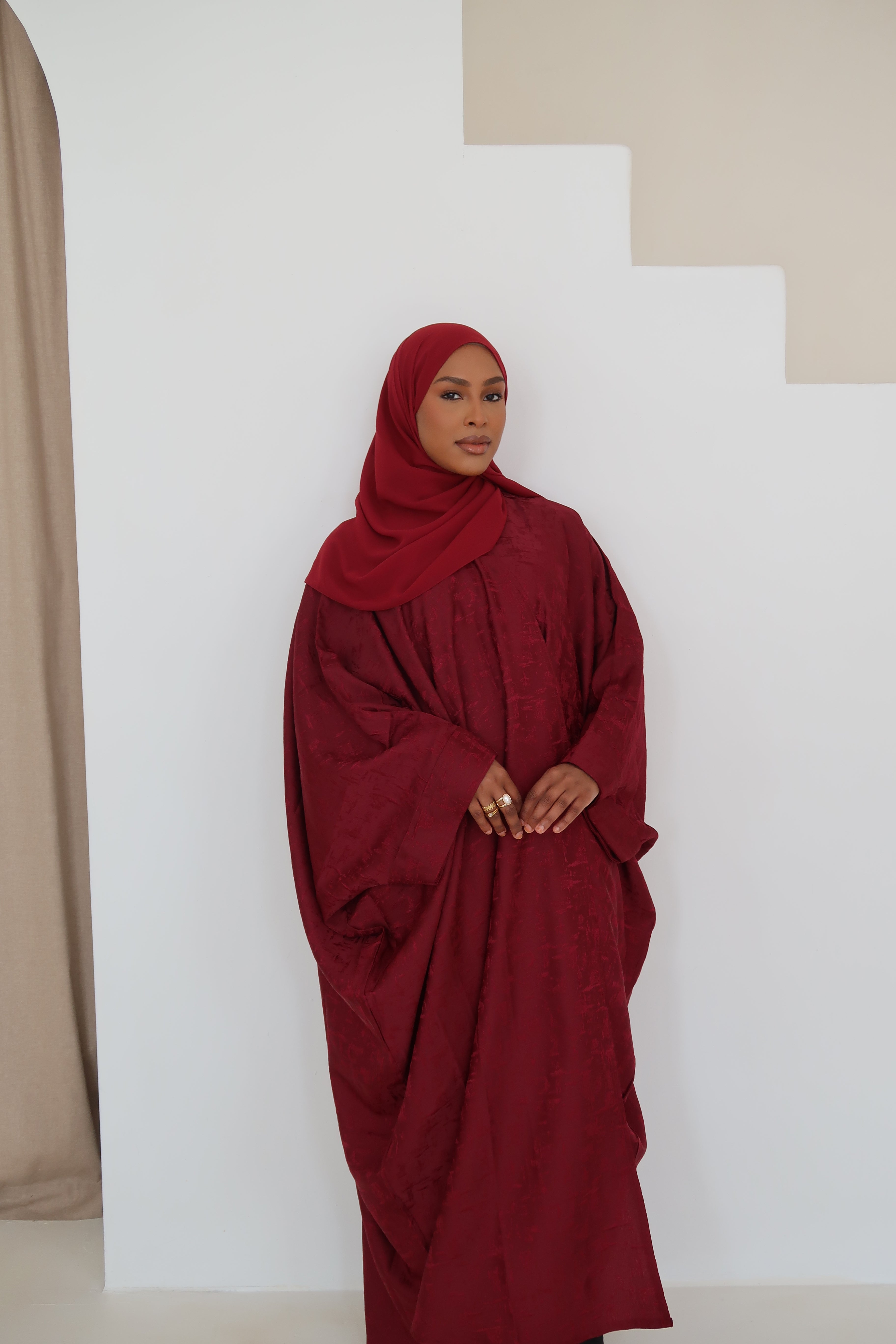 Ruby Jacquard Luxé Wrap Abaya