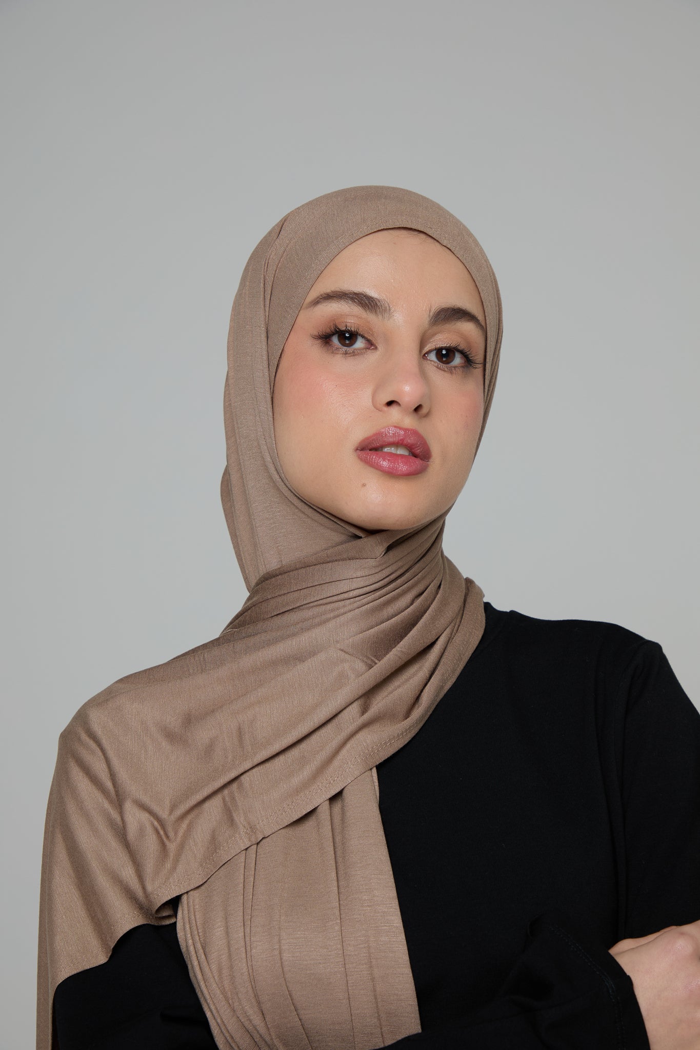 Light Brown Cotton Jersey Hijab