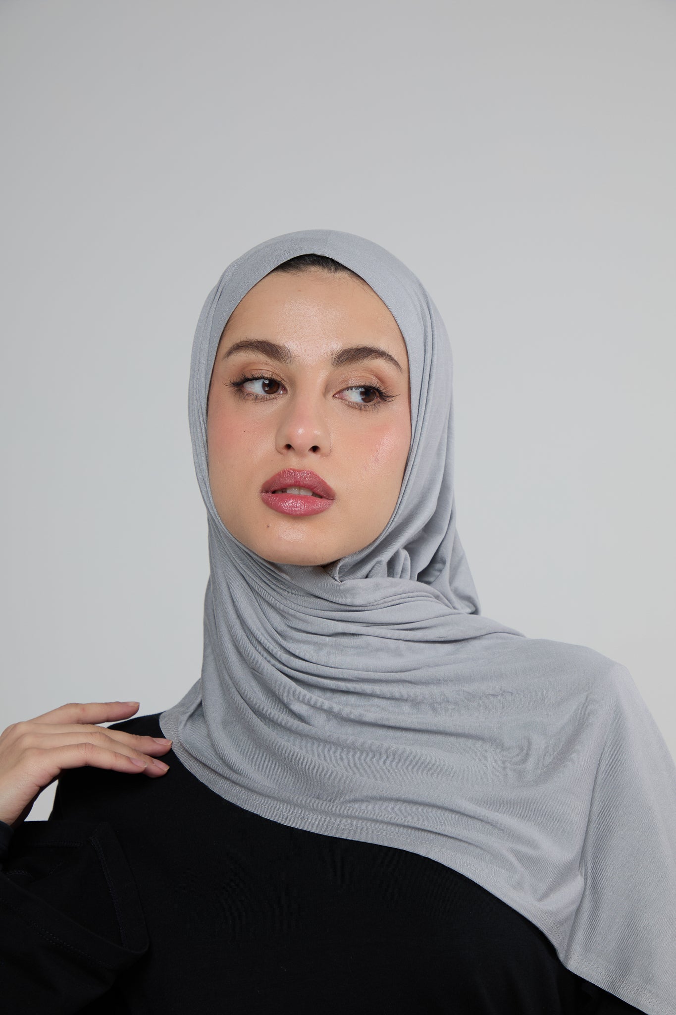 Light Grey Cotton Jersey Hijab