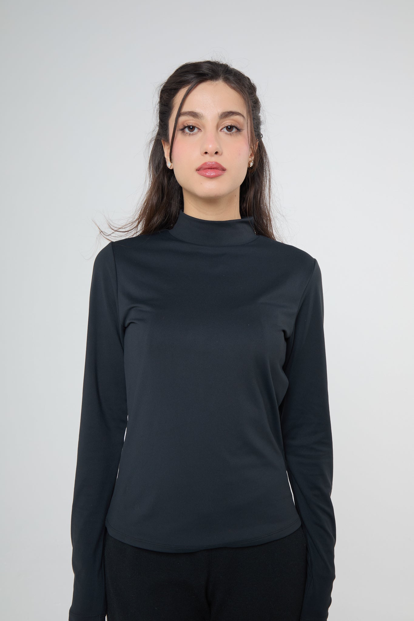 Black High Neck Base Top