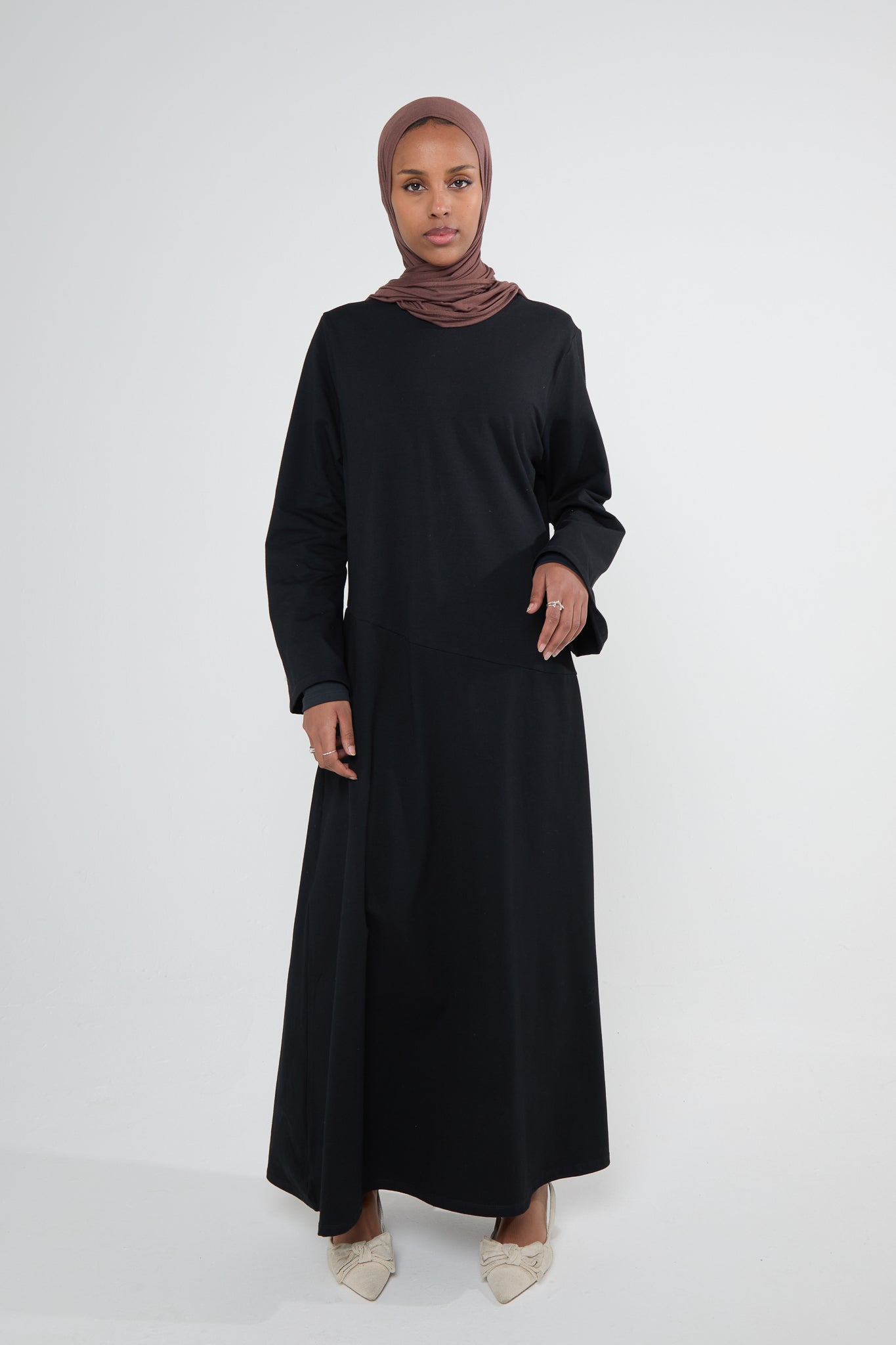 Black Cotton Abaya Dress