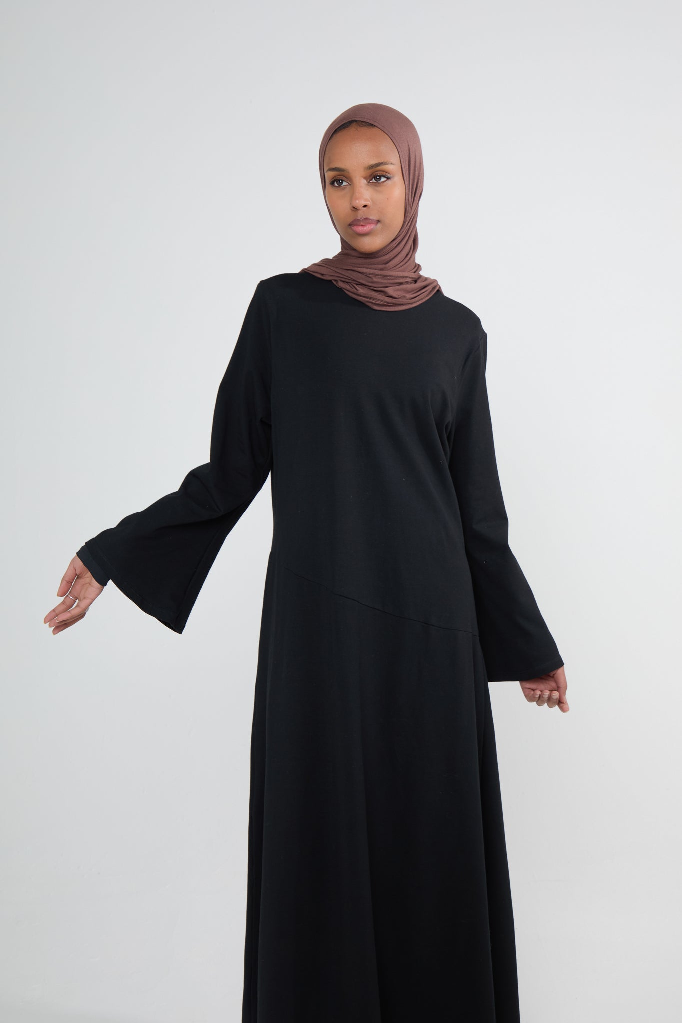 Black Cotton Abaya Dress