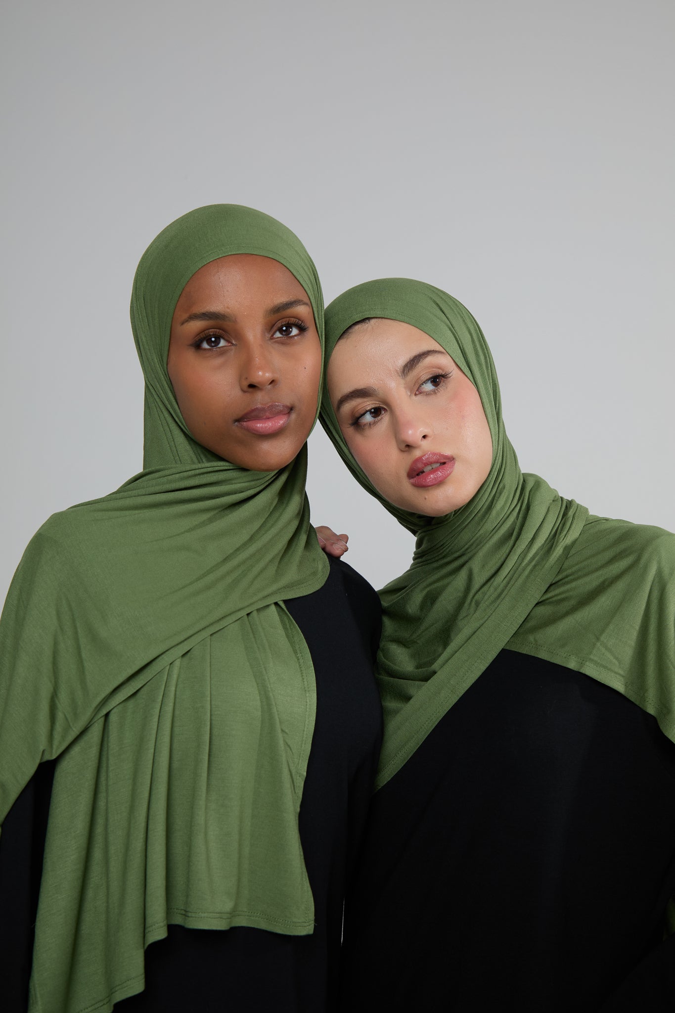 Olive Cotton Jersey Hijab